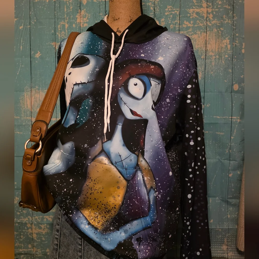 Nightmare Before Christmas Jack and Sally hoodie,‎ lightweight